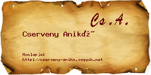 Cserveny Anikó névjegykártya